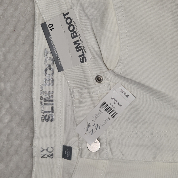 NEW YORK & COMPANY WHITE WOMENS JEANS  SIZE 10 NEW WITH TAGS - Picture 4 of 11